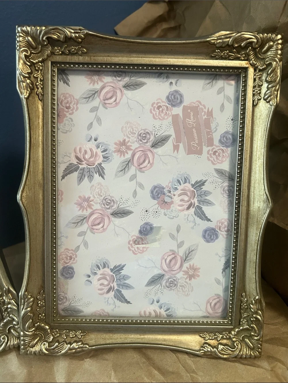 Set of 2 Parisian Home Picture Photo Frames 5 x 7”. Antique silver tablet top